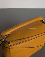 Loewe Puzzle Mini | Sunflower Calfskin Silver Hardware-details