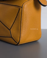 Loewe Puzzle Mini | Sunflower Calfskin Silver Hardware-details