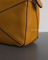 Loewe Puzzle Mini | Sunflower Calfskin Silver Hardware-details