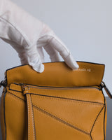 Loewe Puzzle Mini | Sunflower Calfskin Silver Hardware-details