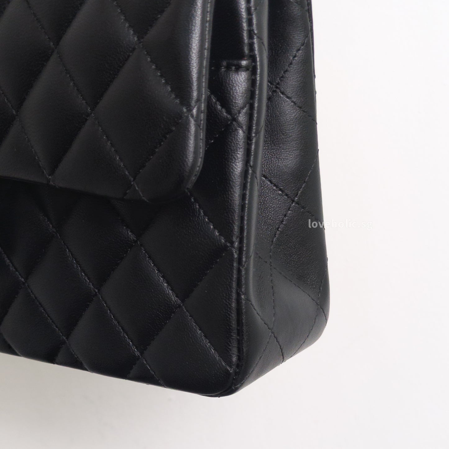 Chanel Classic Flap Small | Black Lambskin Gold Hardware-details