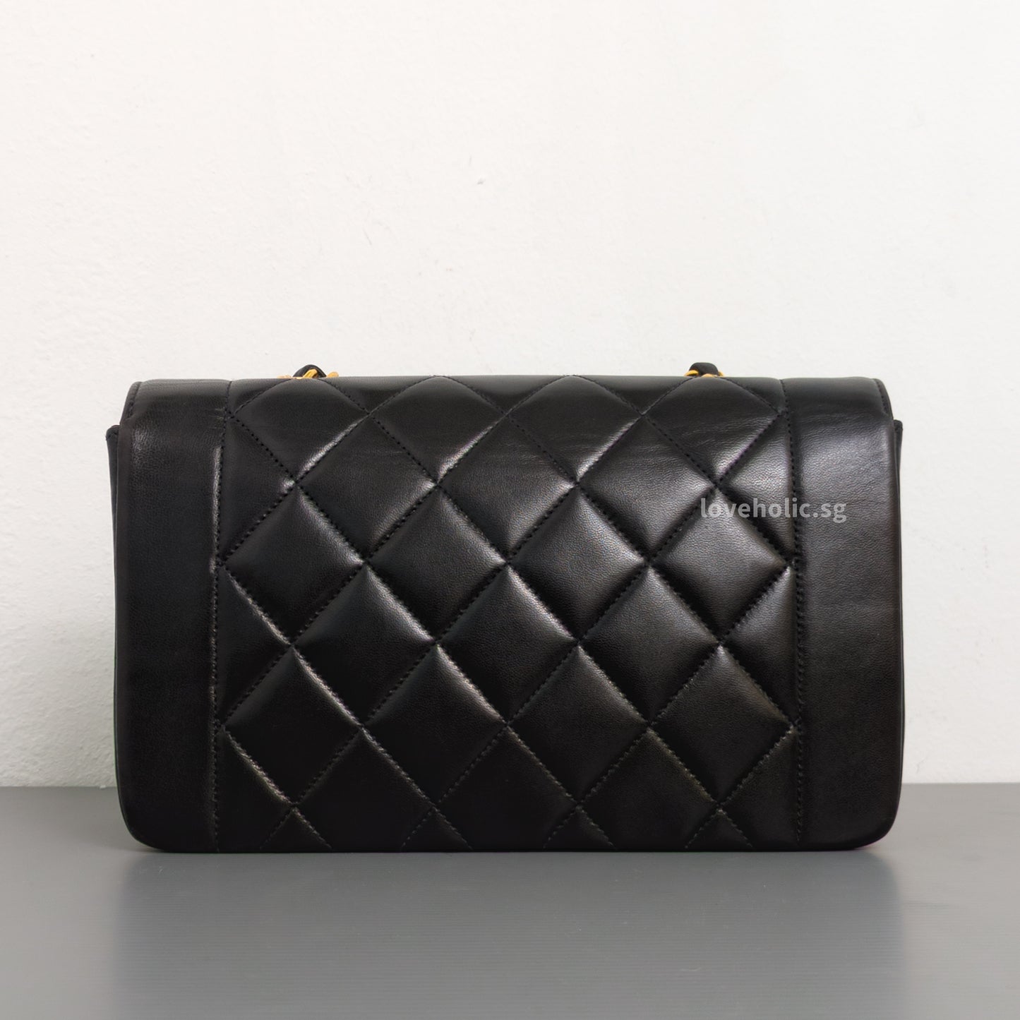 Chanel Diana Small | Black Lambskin 24K Gold Hardware-back