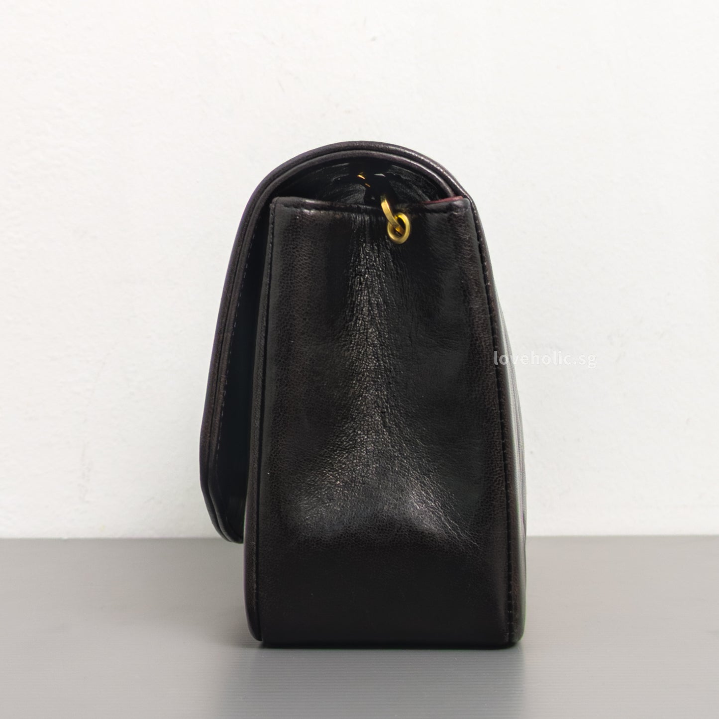 Chanel Diana Small | Black Lambskin 24K Gold Hardware-side