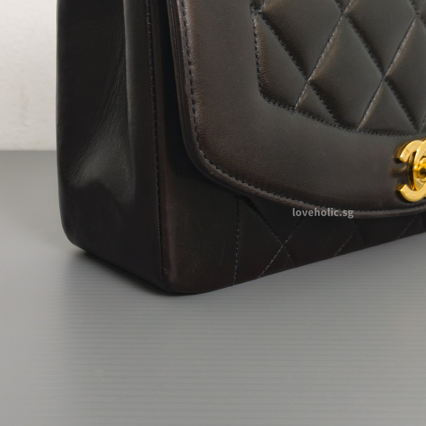 Chanel Diana Small | Black Lambskin 24K Gold Hardware-details