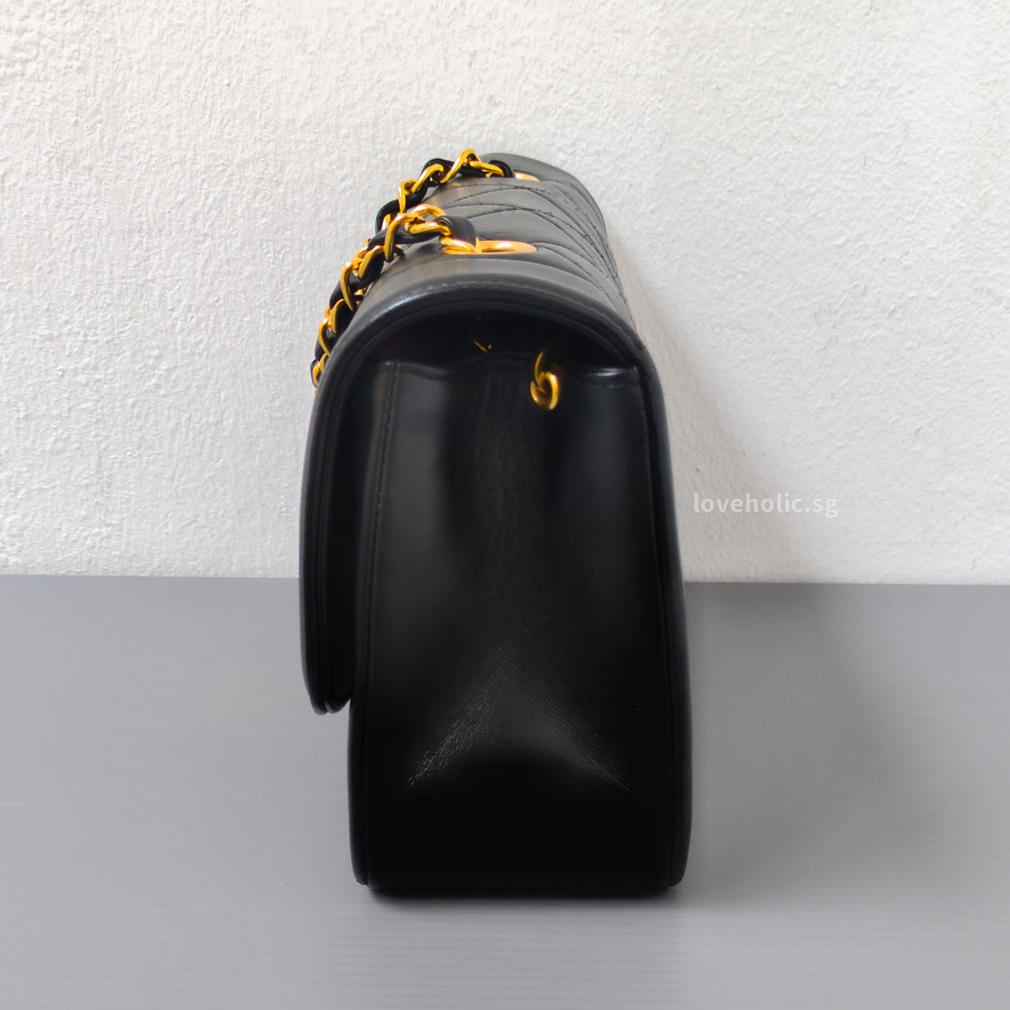 Chanel Diana Small | Black Lambskin 24K Gold Hardware-details