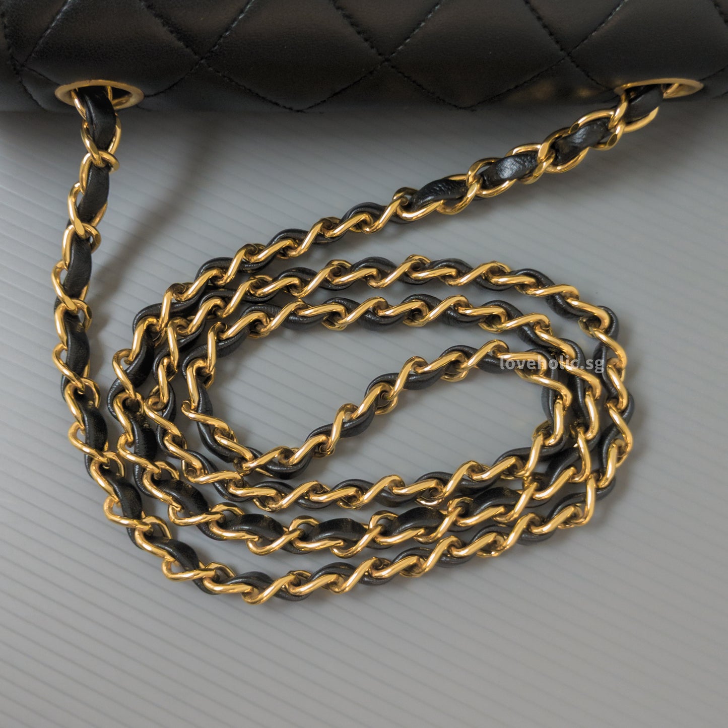 Chanel Diana Small | Black Lambskin 24K Gold Hardware-details