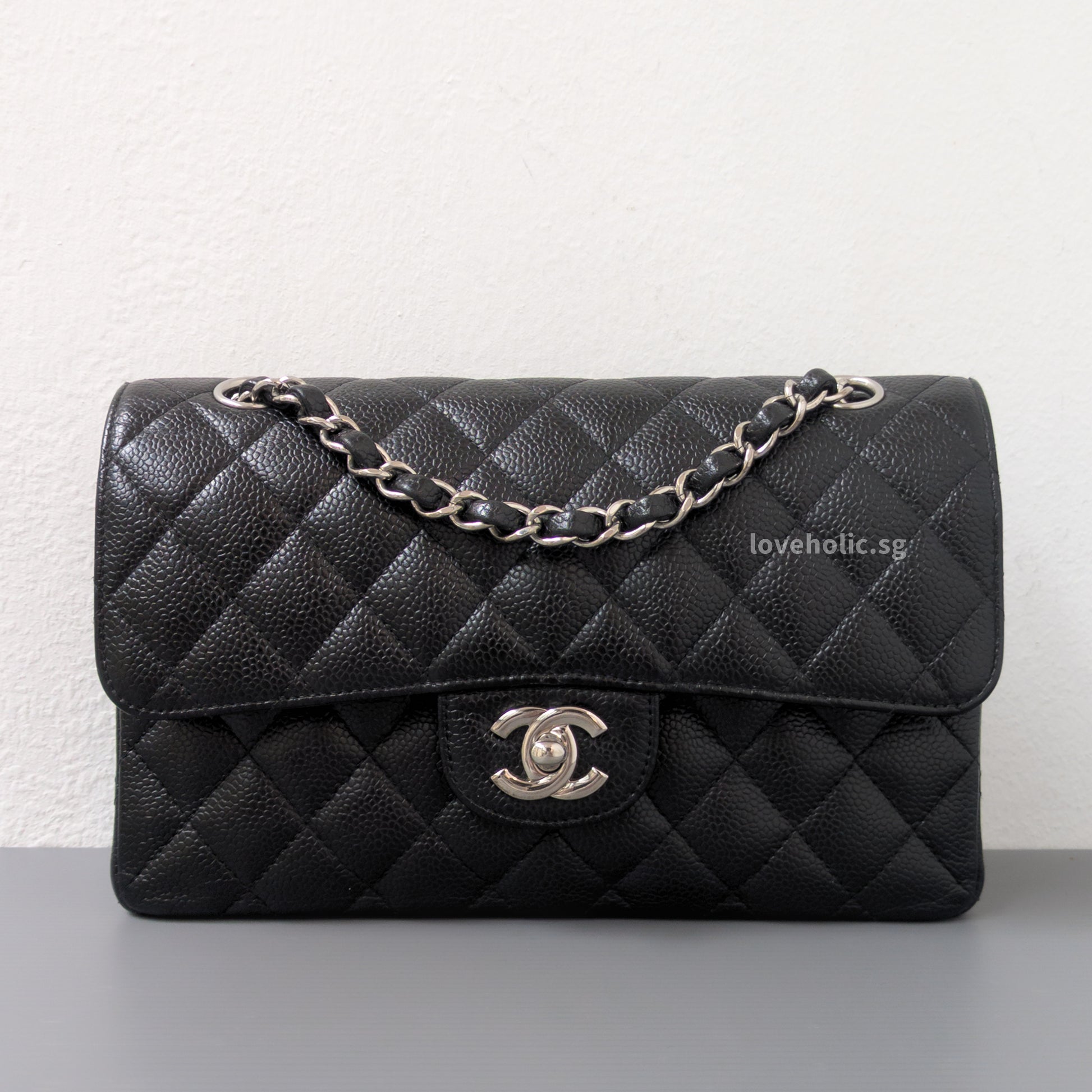 Chanel Classic Flap Small | Black Caviar Silver Hardware-front1