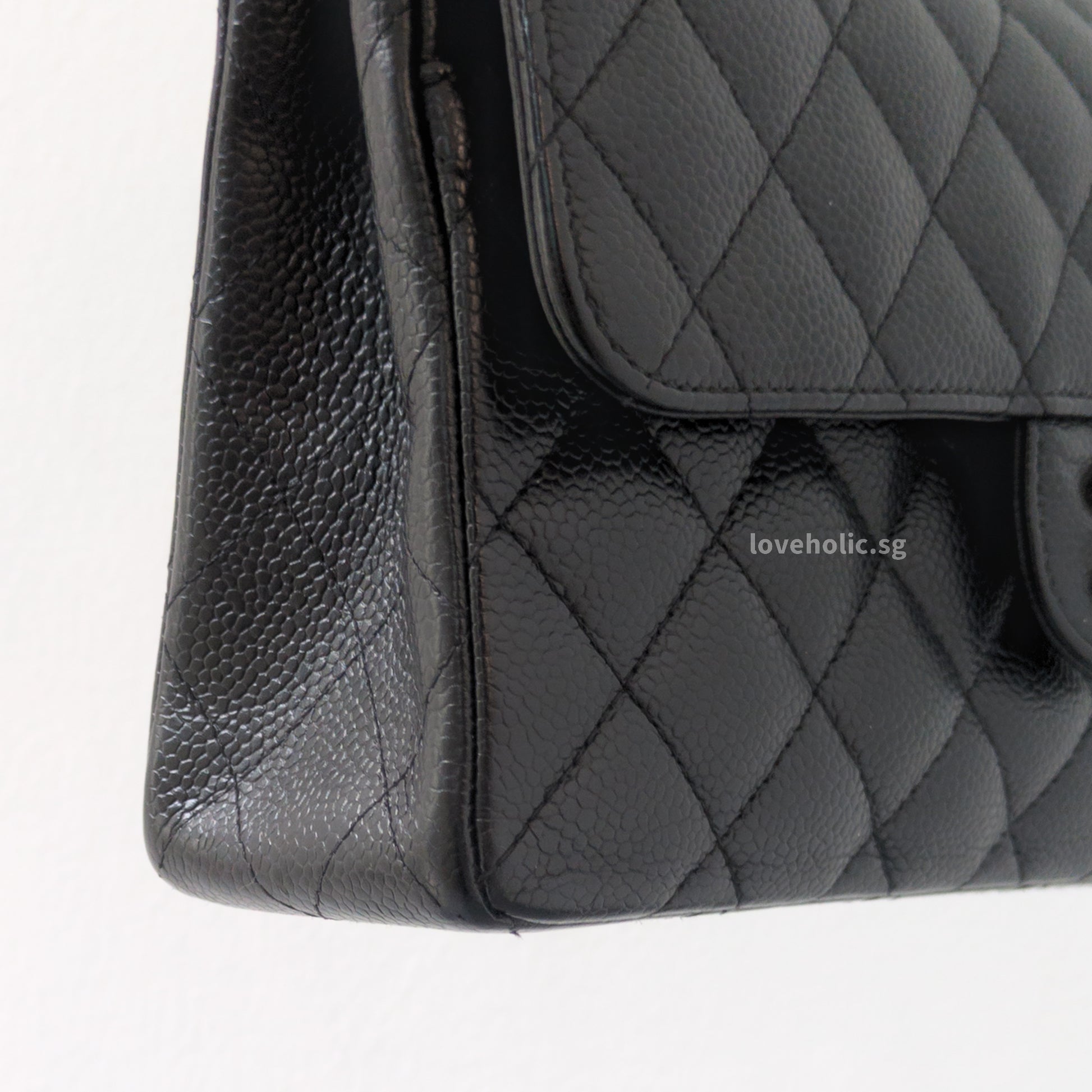 Chanel Classic Flap Small | Black Caviar Silver Hardware-details