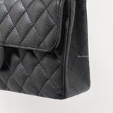 Chanel Classic Flap Small | Black Caviar Silver Hardware-details
