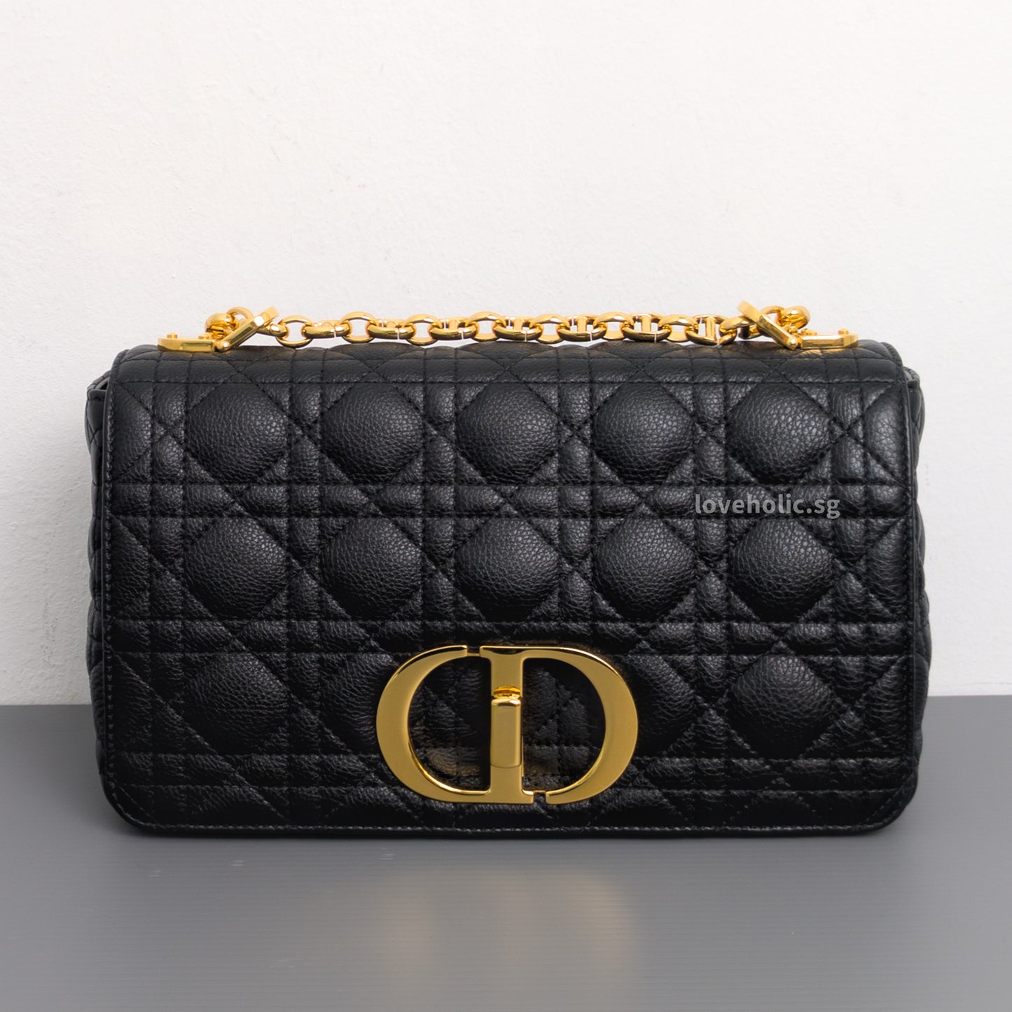 Dior Caro Medium | Black Calfskin Gold Hardware-front1