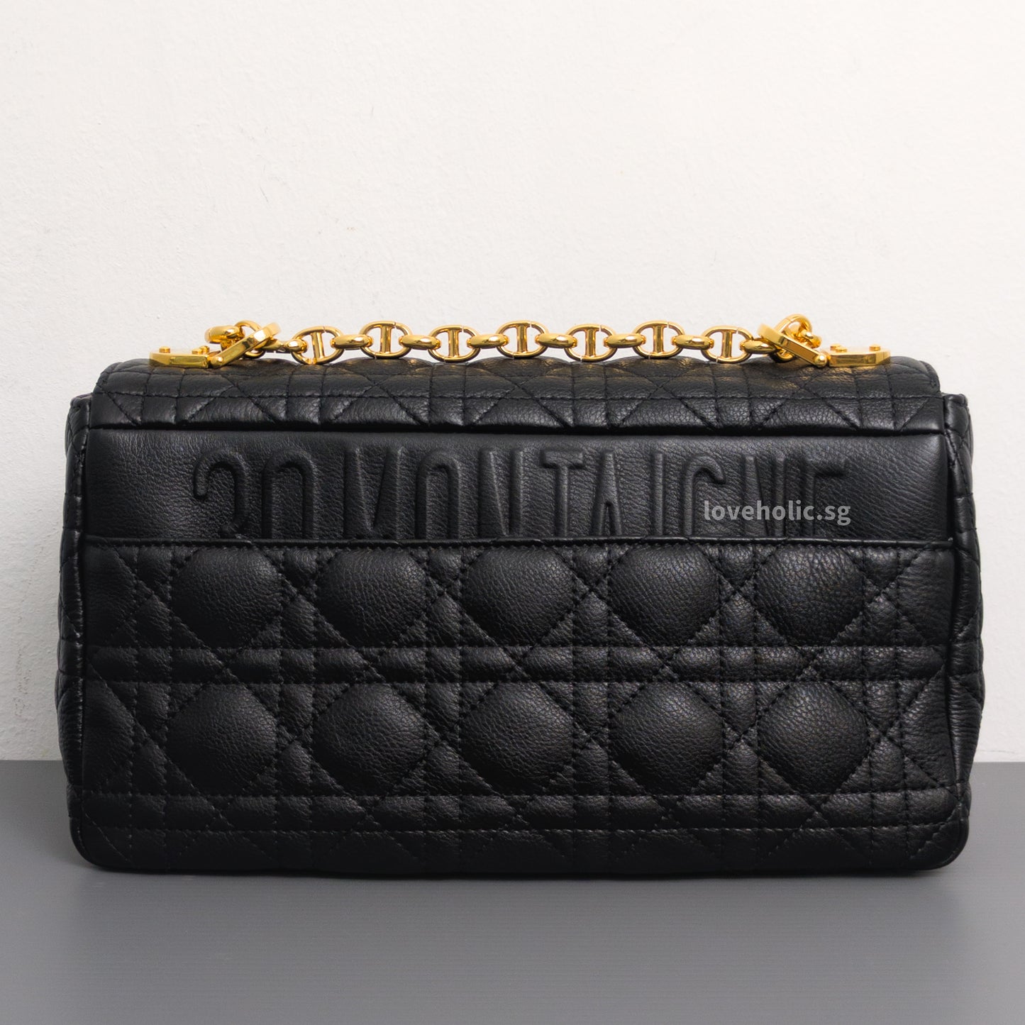 Dior Caro Medium | Black Calfskin Gold Hardware-back