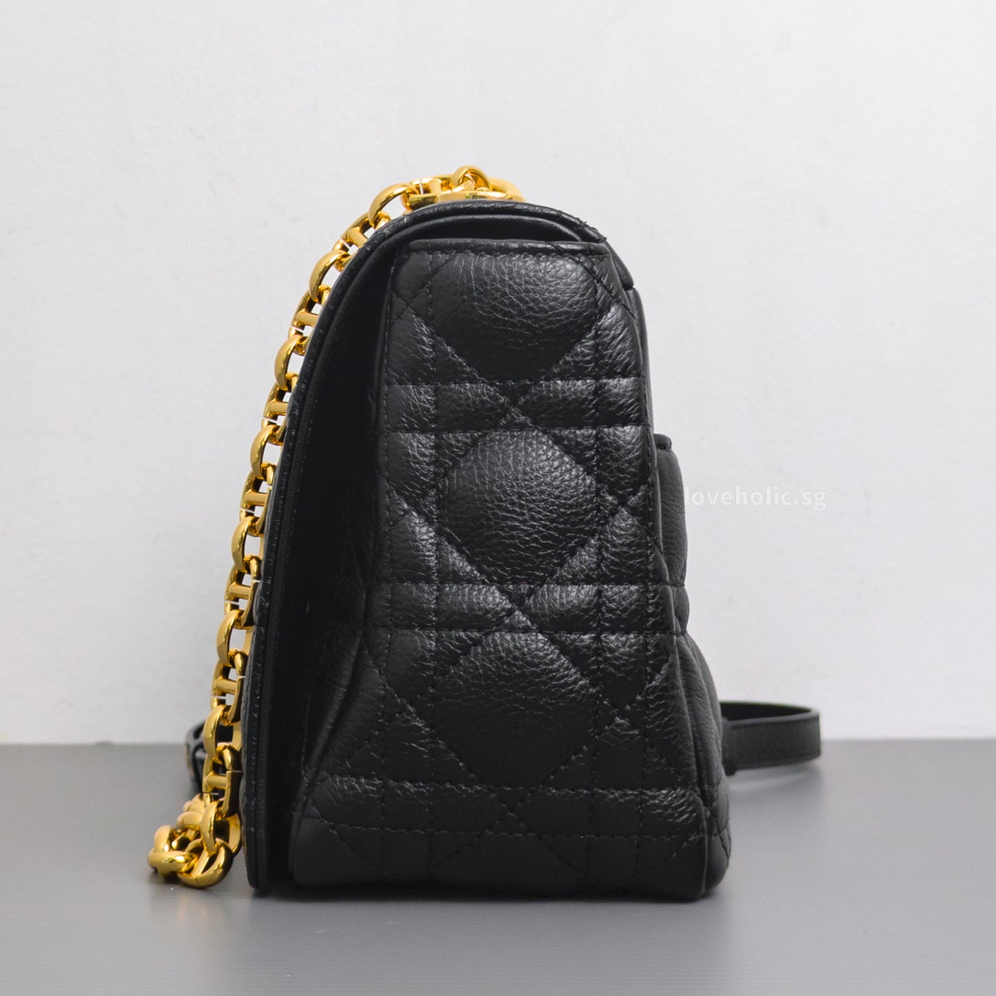 Dior Caro Medium | Black Calfskin Gold Hardware-details