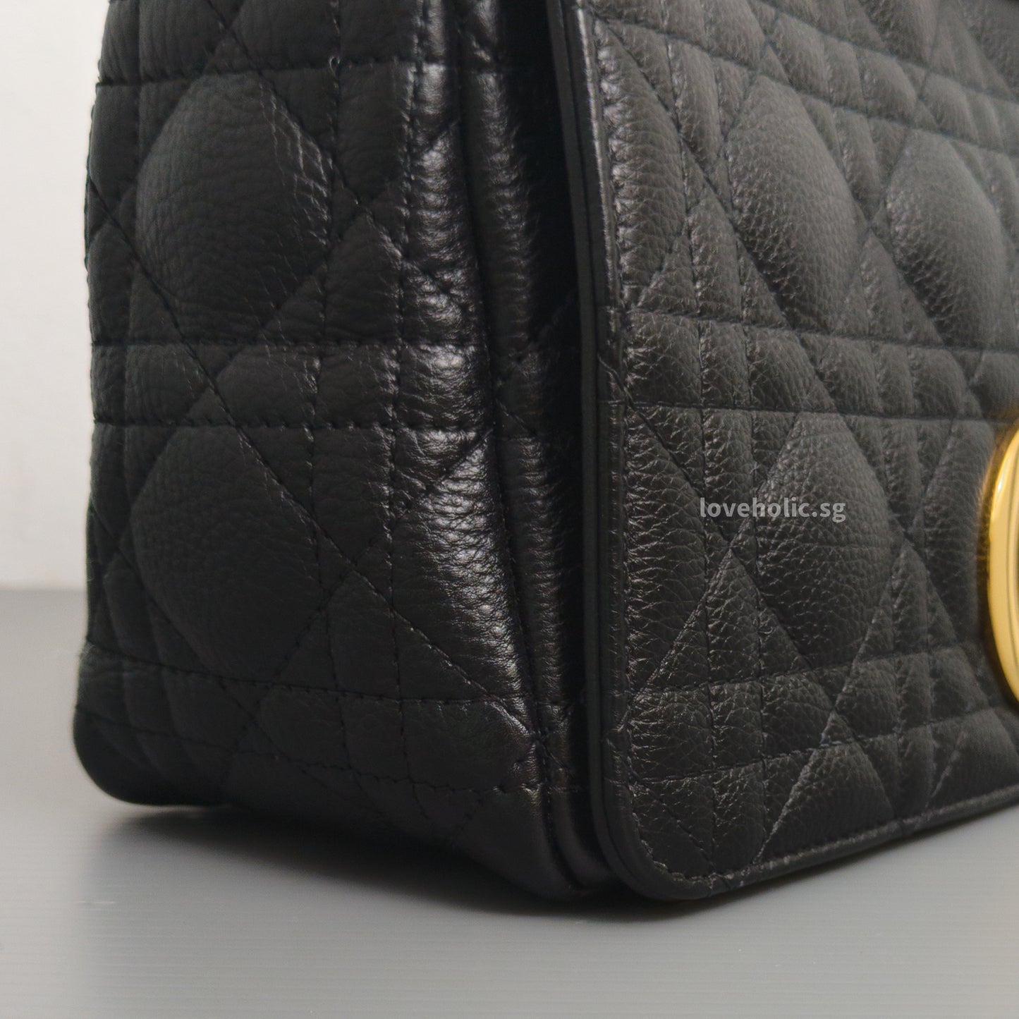 Dior Caro Medium | Black Calfskin Gold Hardware-details