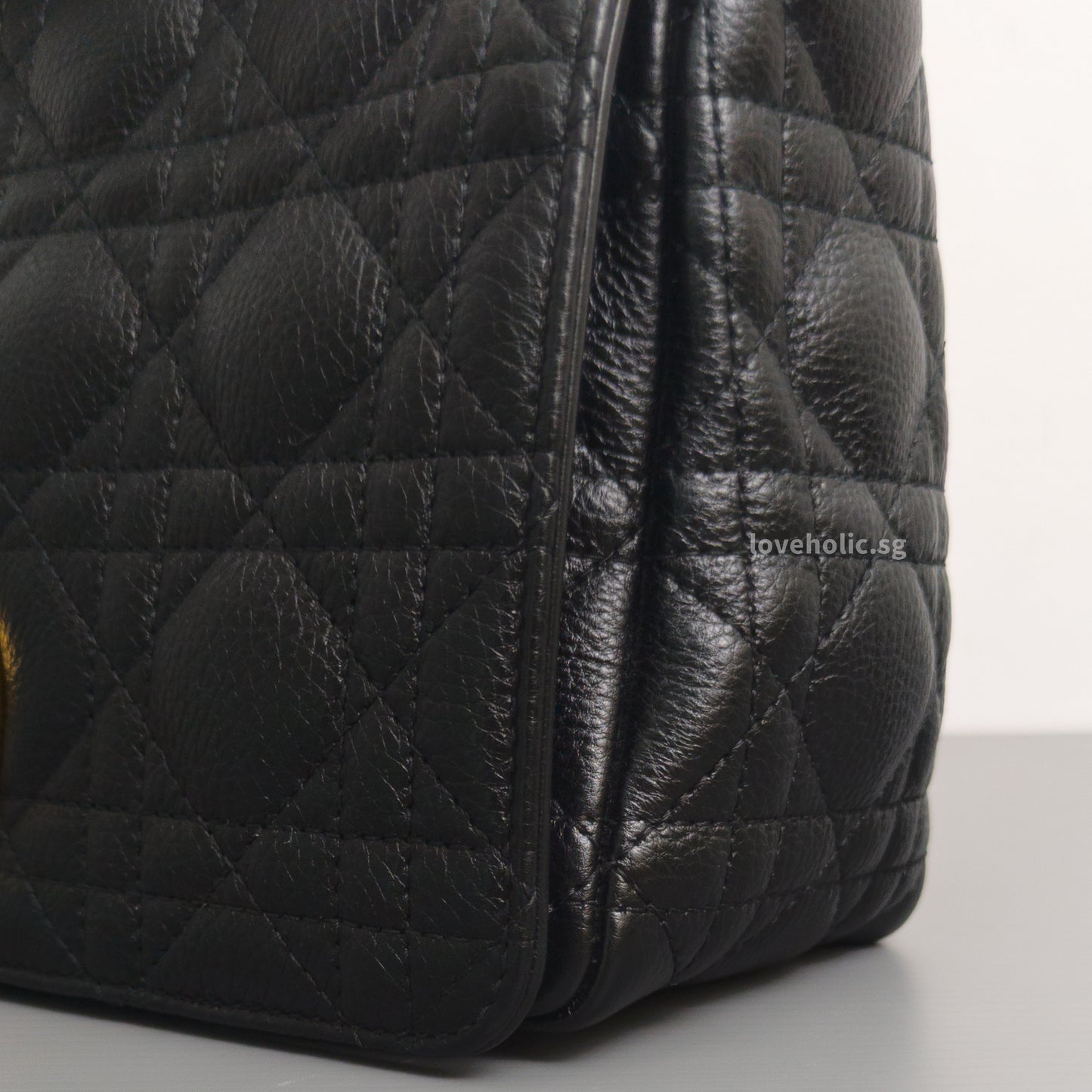 Dior Caro Medium | Black Calfskin Gold Hardware-details