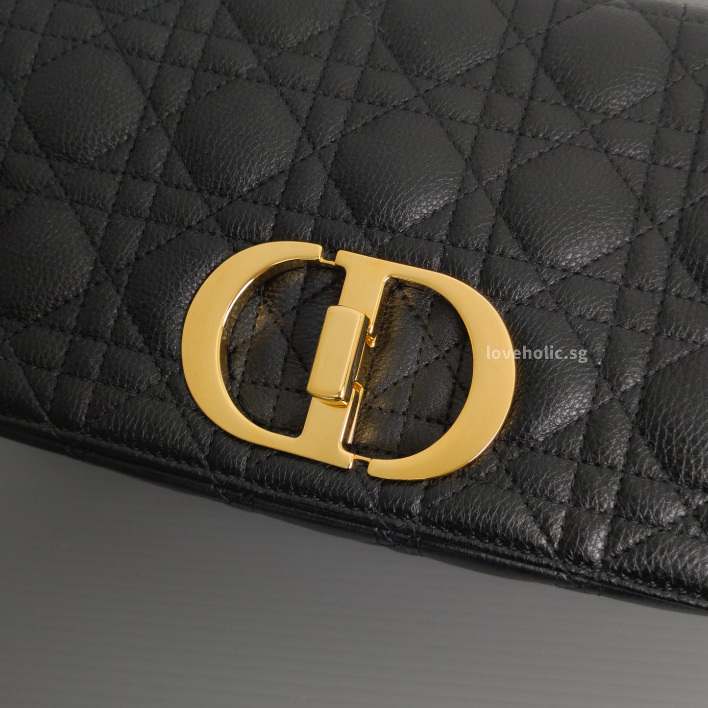 Dior Caro Medium | Black Calfskin Gold Hardware-details
