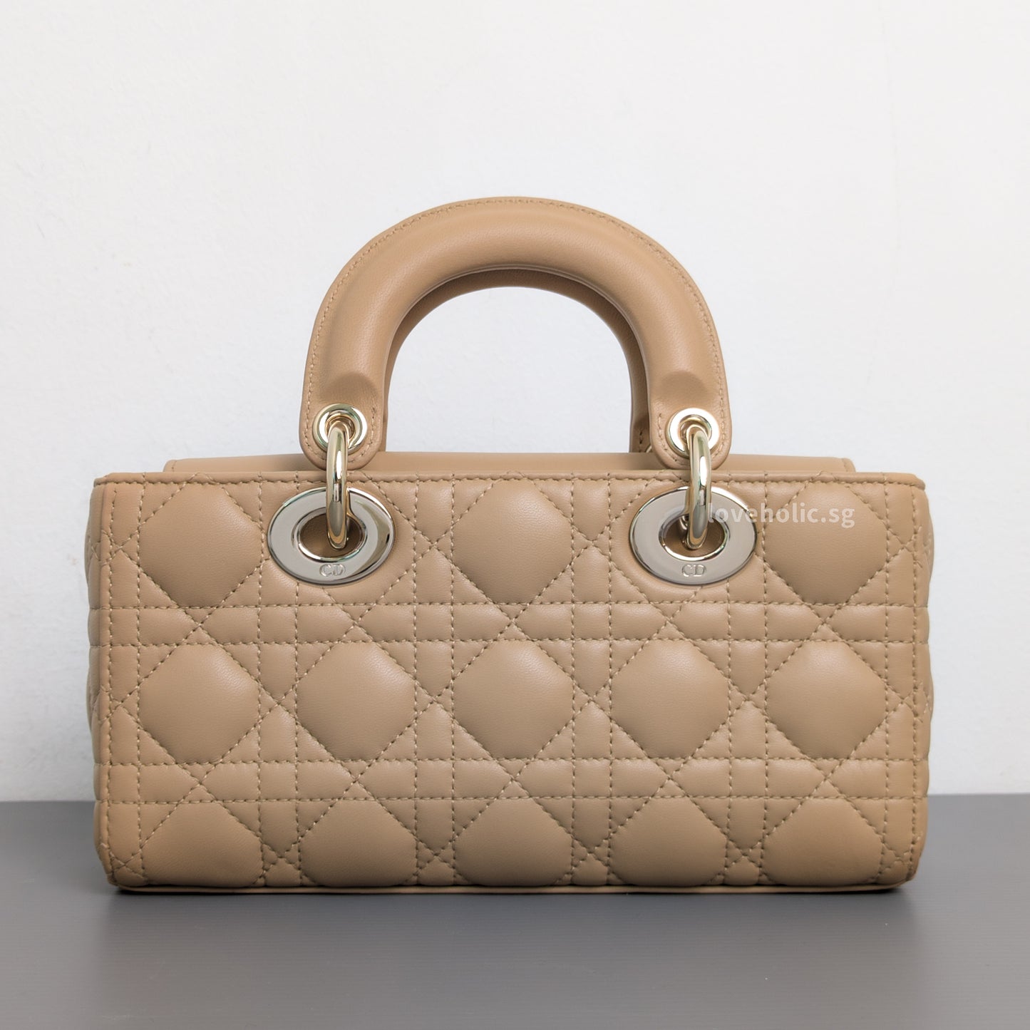 Dior Lady D-Joy Small | Biscuit Lambskin Light Gold Hardware-back