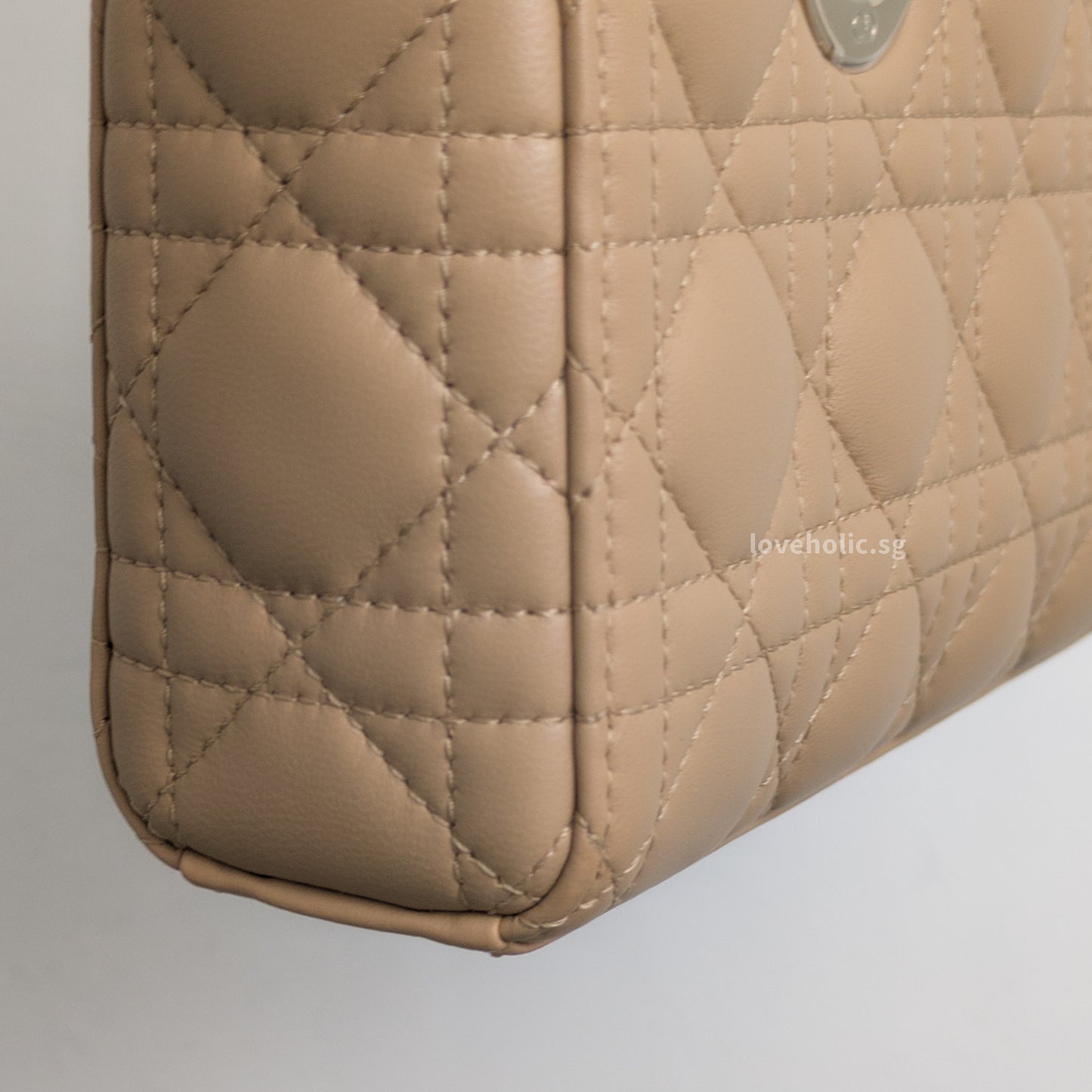 Dior Lady D-Joy Small | Biscuit Lambskin Light Gold Hardware-details