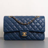Classic Flap Medium | 19C Navy Blue Caviar Light Gold Hardware