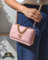 Chanel Chanel 19 Wallet on Chain | Pink Lambskin Multicolored Hardware-model