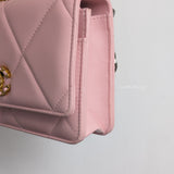 Chanel Chanel 19 Wallet on Chain | Pink Lambskin Multicolored Hardware-details