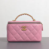 Top Handle Vanity On Chain "Pick Me Up" 22S | Pink Caviar Brushed Gold Hardware