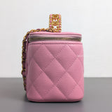 Top Handle Vanity On Chain "Pick Me Up" 22S | Pink Caviar Brushed Gold Hardware