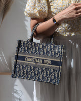 Tote Bag Small | Blue Dior Oblique Embroidery