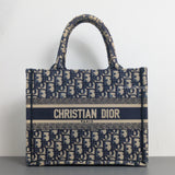 Tote Bag Small | Blue Dior Oblique Embroidery