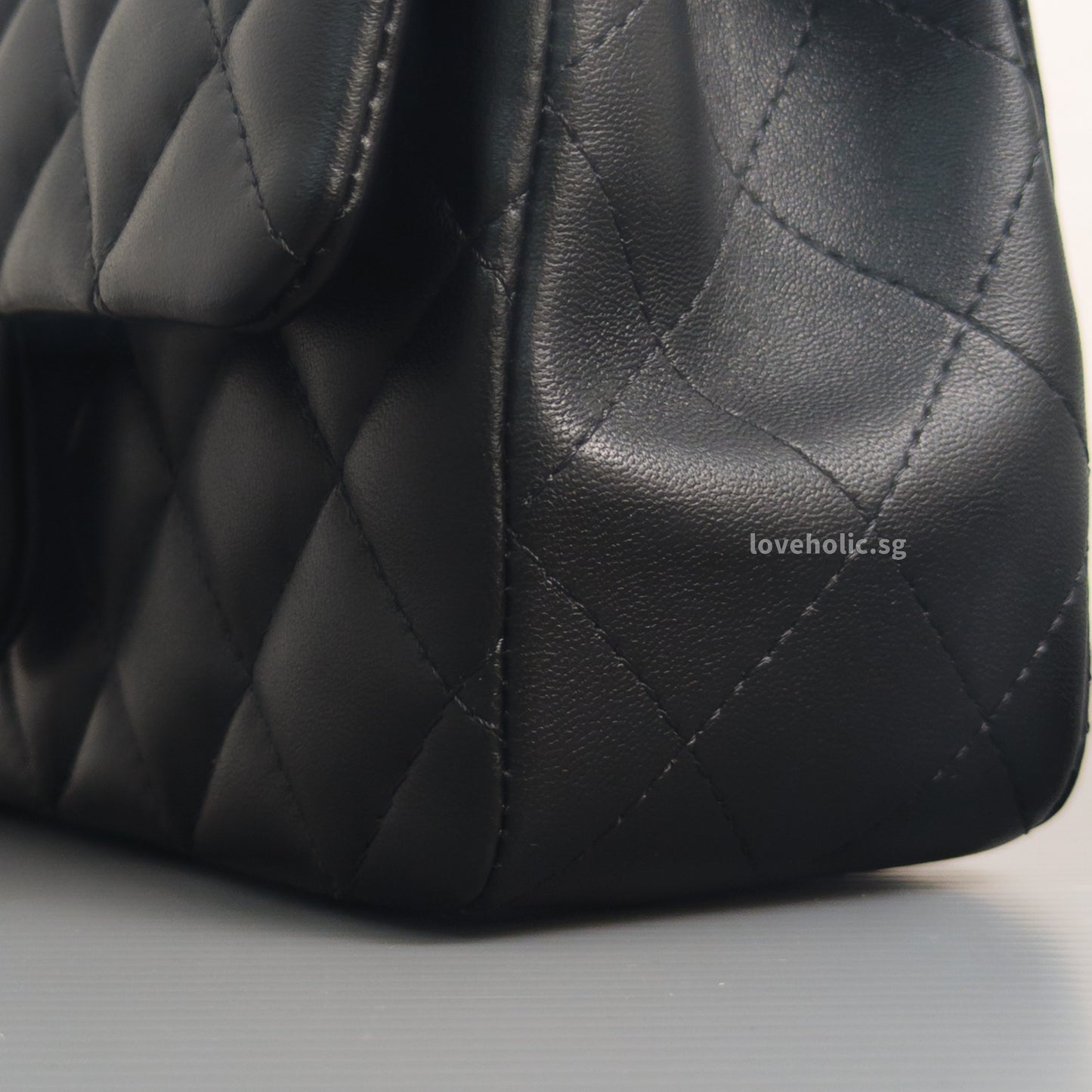 Mini Rectangle with Top Handle Black Lambskin Light Gold Hardware