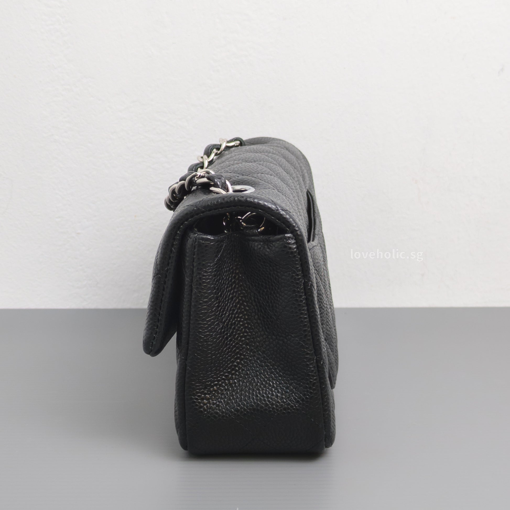 Chanel Mini Rectangle 18S Black Caviar Silver Hardware-details