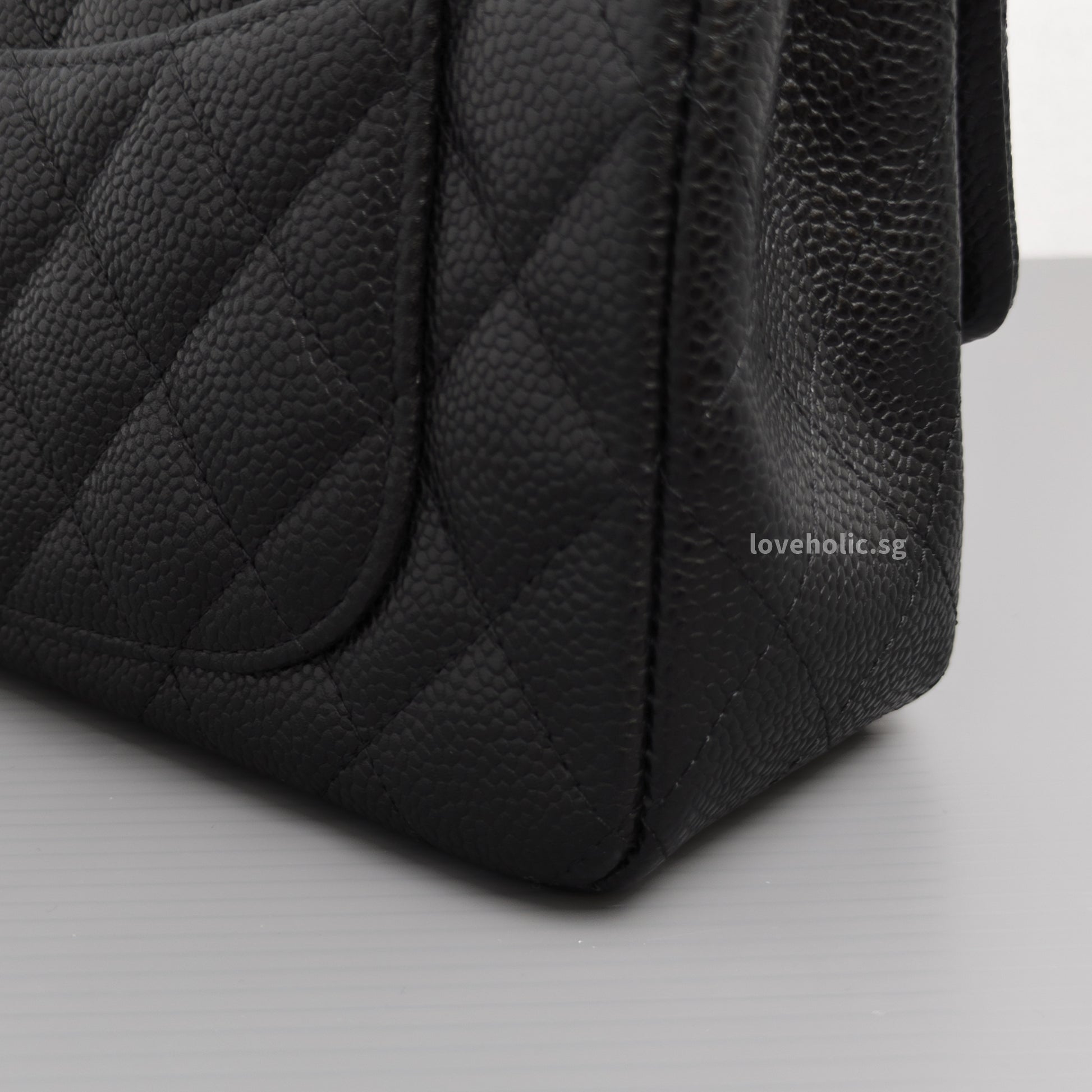 Chanel Mini Rectangle 18S Black Caviar Silver Hardware-details