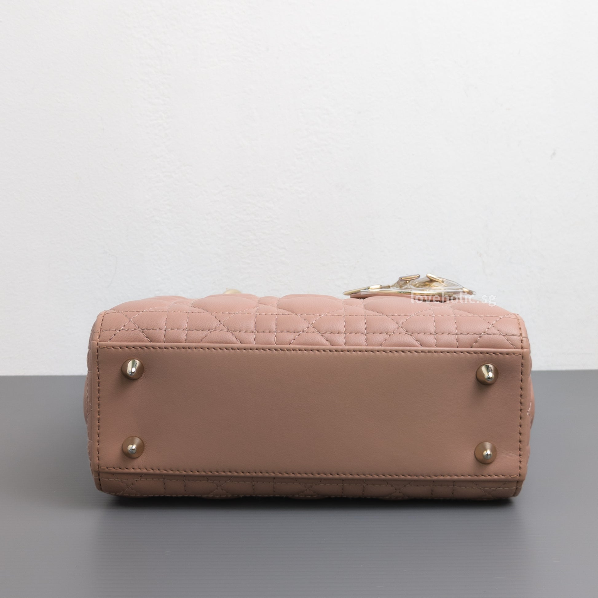Dior My ABC Lady Dior Small | Blush  Lambskin Light Gold Hardware-details