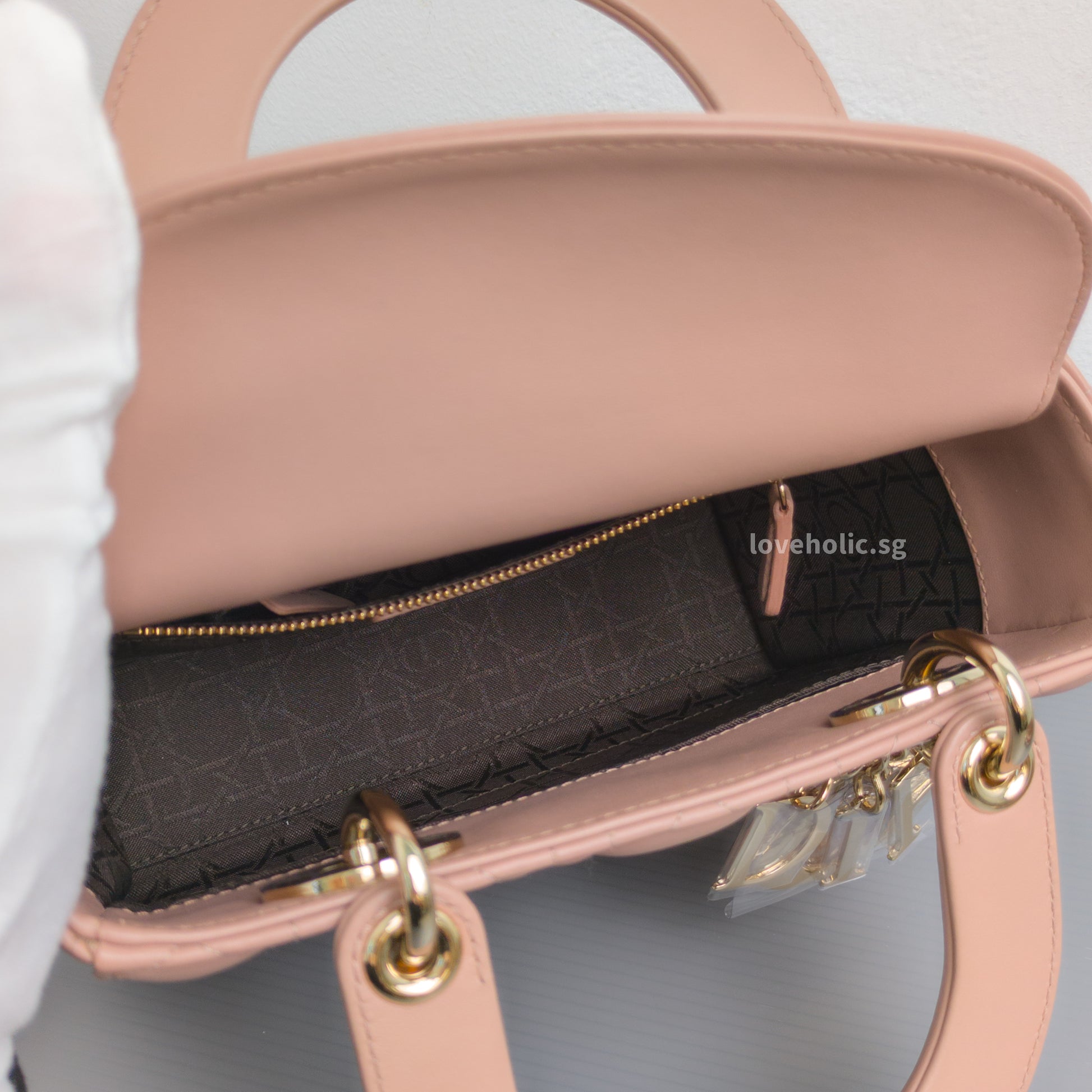 Dior My ABC Lady Dior Small | Blush  Lambskin Light Gold Hardware-details