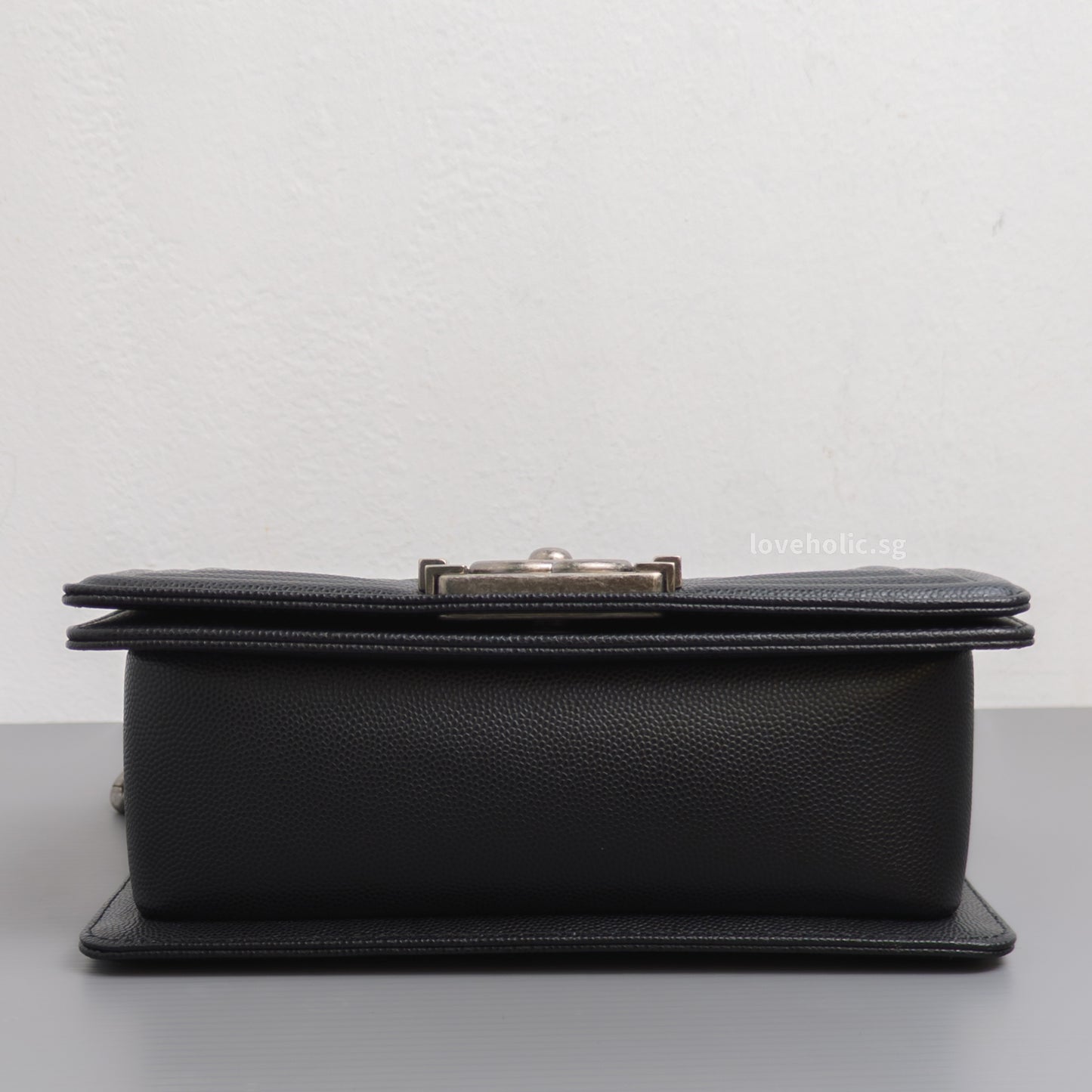 Chanel Boy Small | Black Caviar Ruthenium Hardware-details