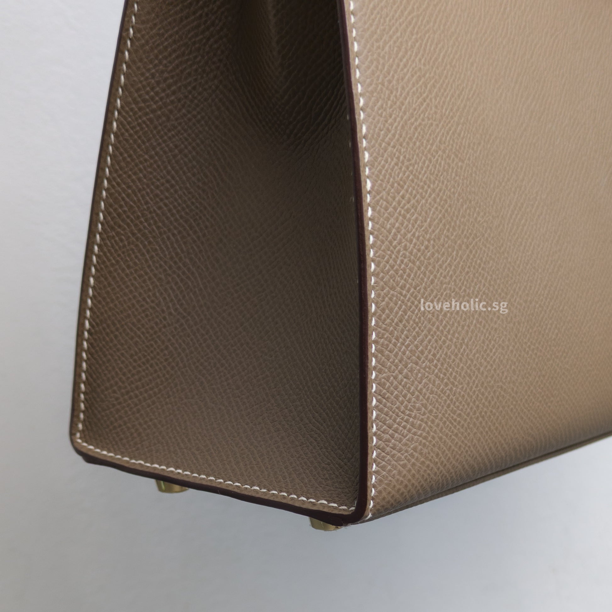 Hermes Kelly Sellier 25 | Etoupe Epsom Gold Hardware-details