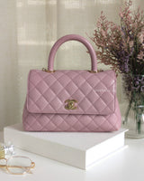 Coco Handle Small | 24A Light Pink Caviar Light Gold Hardware