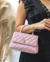 Chanel Coco Handle Small | 24A Light Pink Caviar Light Gold Hardware-model