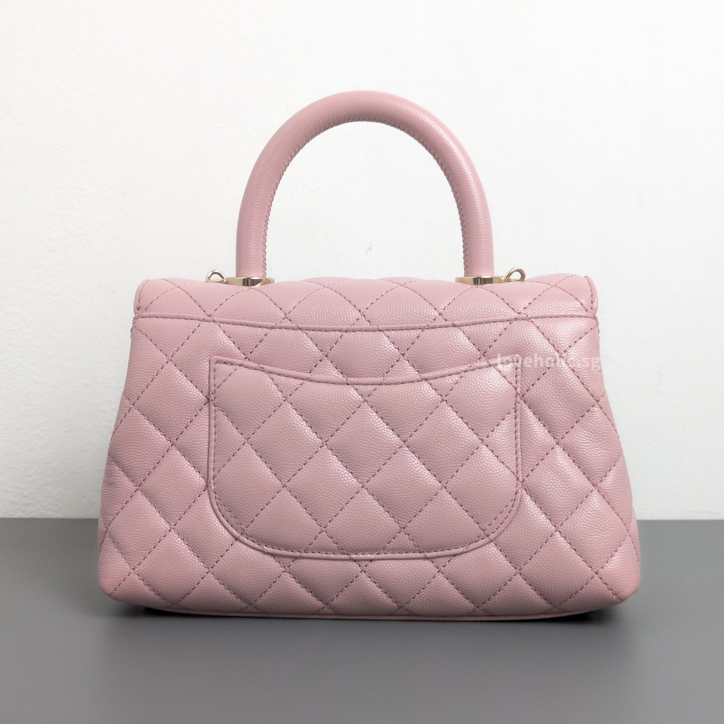 Chanel Coco Handle Small | 24A Light Pink Caviar Light Gold Hardware-back