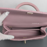 Chanel Coco Handle Small | 24A Light Pink Caviar Light Gold Hardware-details