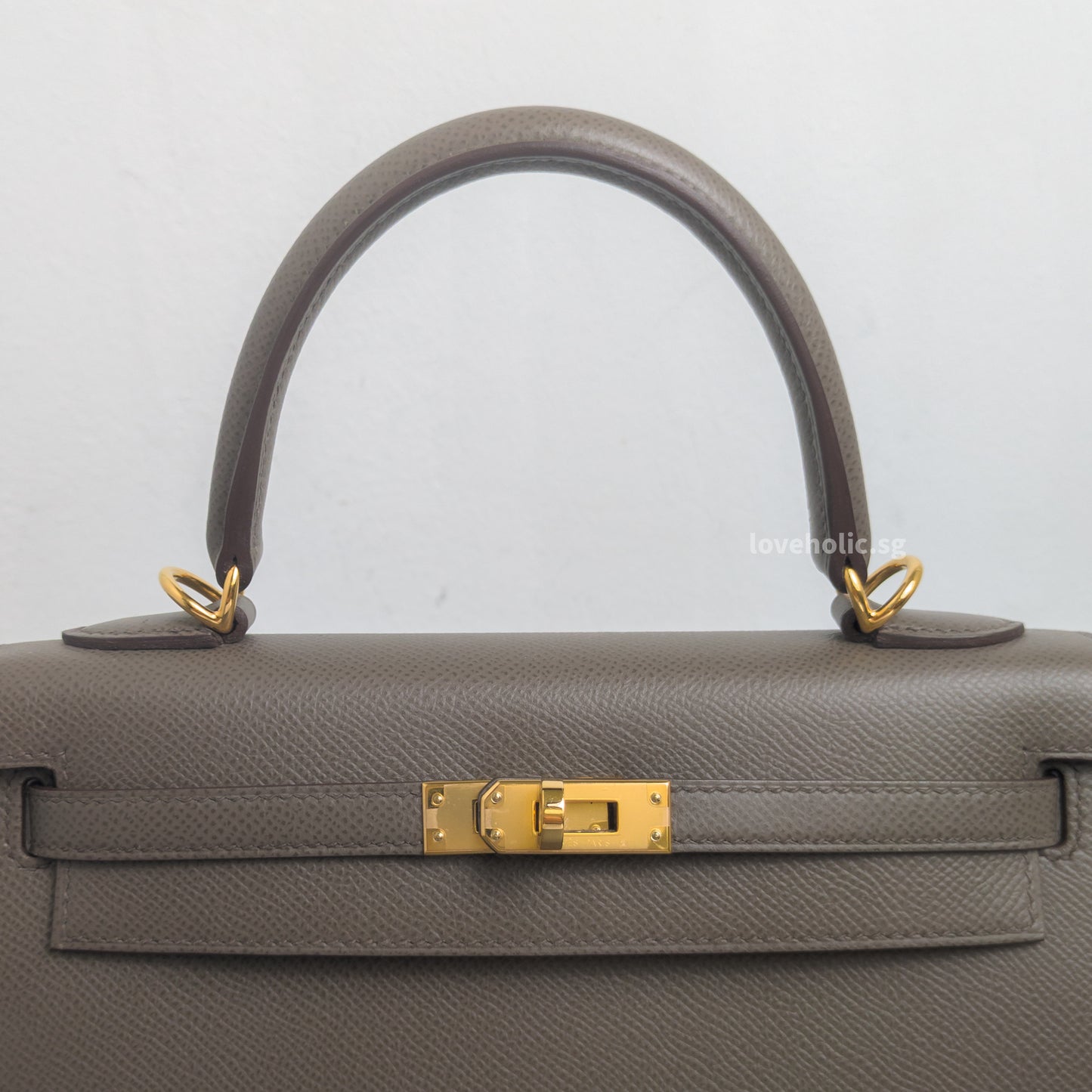 Hermes Kelly Sellier 25 | Gris Etain Epsom Gold Hardware-details