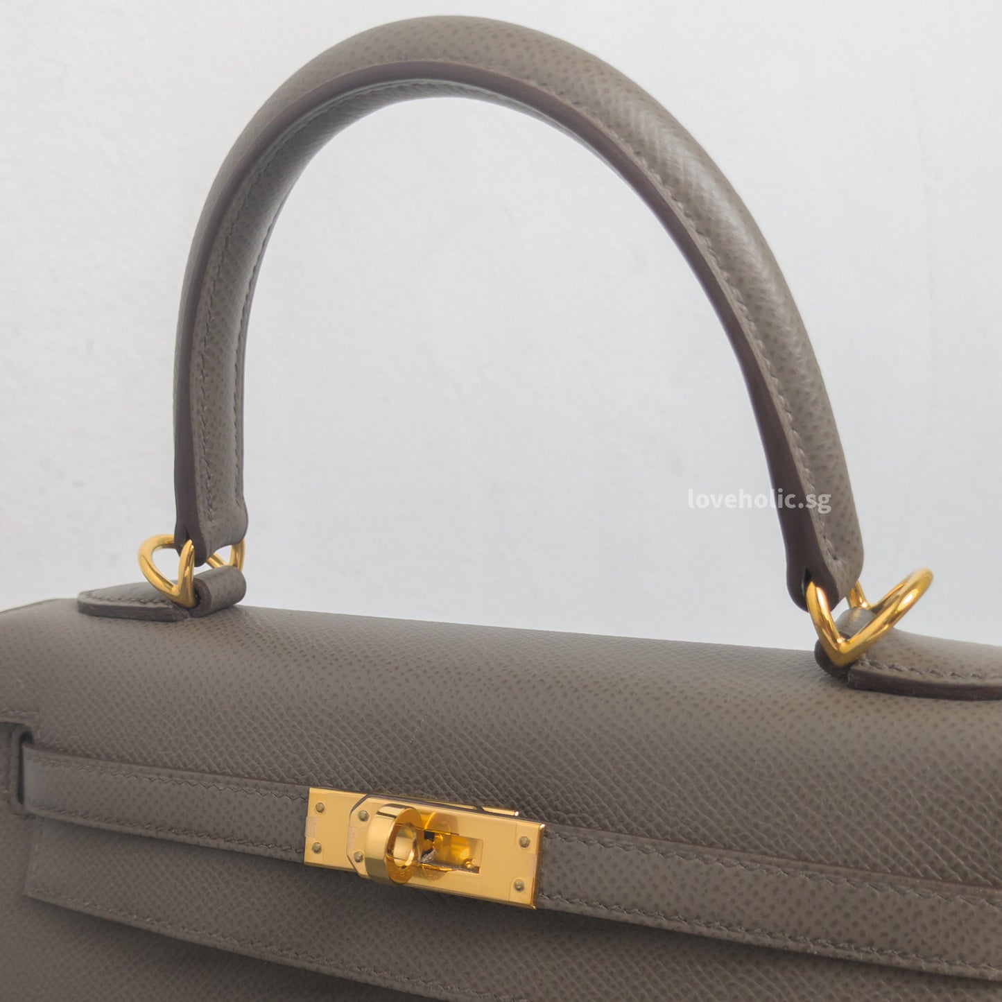 Hermes Kelly Sellier 25 | Gris Etain Epsom Gold Hardware-details