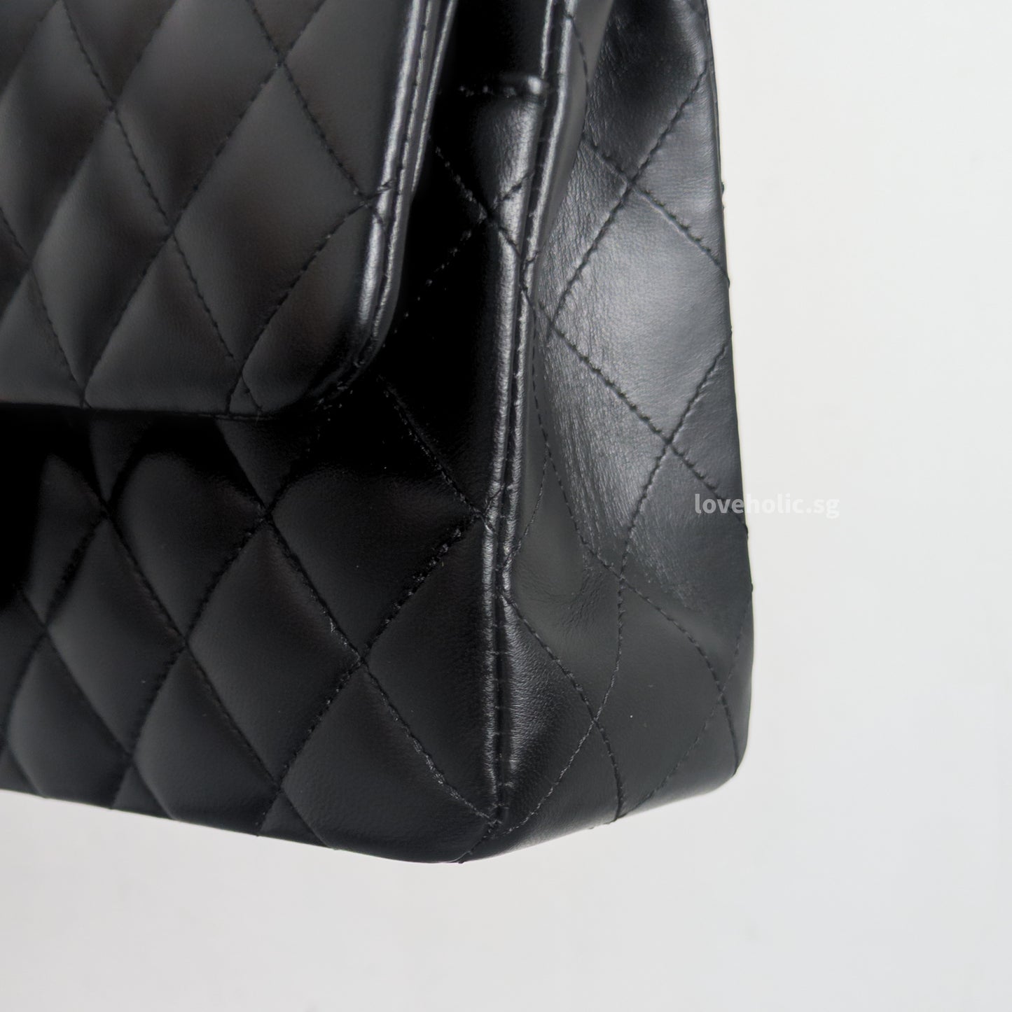 Chanel Classic Flap Small | Black Lambskin Rose Gold Hardware-details