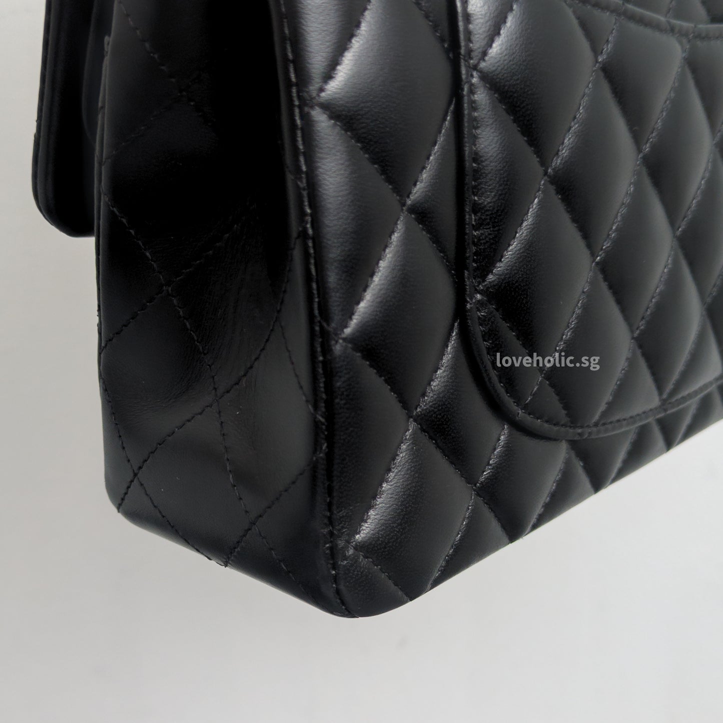 Chanel Classic Flap Small | Black Lambskin Rose Gold Hardware-details