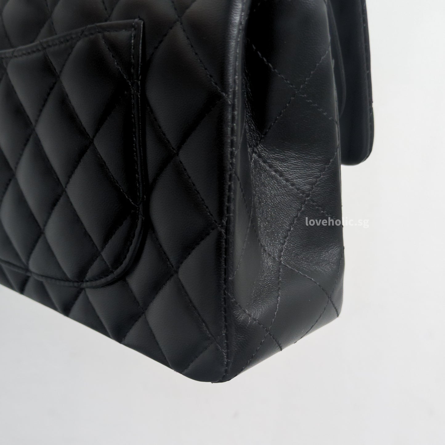 Chanel Classic Flap Small | Black Lambskin Rose Gold Hardware-details