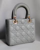 Dior My ABC Lady Dior Small | Stone Grey Lambskin Light Gold Hardware-back