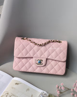 Chanel Classic Flap Small | 22B Light Pink Caviar Light Gold Hardware-front
