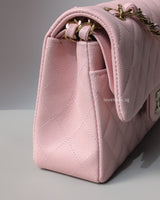 Chanel Classic Flap Small | 22B Light Pink Caviar Light Gold Hardware-side