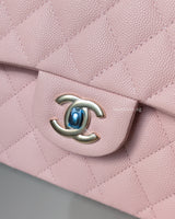 Chanel Classic Flap Small | 22B Light Pink Caviar Light Gold Hardware-details