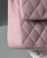 Chanel Classic Flap Small | 22B Light Pink Caviar Light Gold Hardware-details