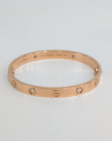 Love Bracelet With 4 Diamonds Classic Size 16 | 18K Rose Gold